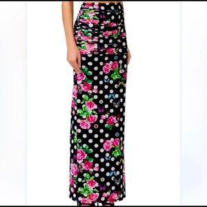 AFRM Bevin Printed Ruched Maxi Skirt - Rose Dot Size XXS. NWOT